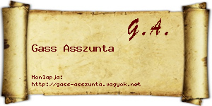 Gass Asszunta névjegykártya